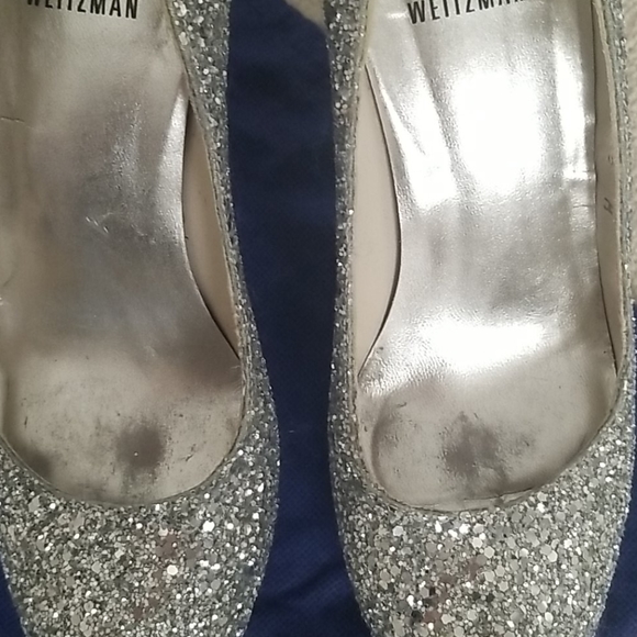 Stuart weitzman glitter peep toe - Picture 2 of 7